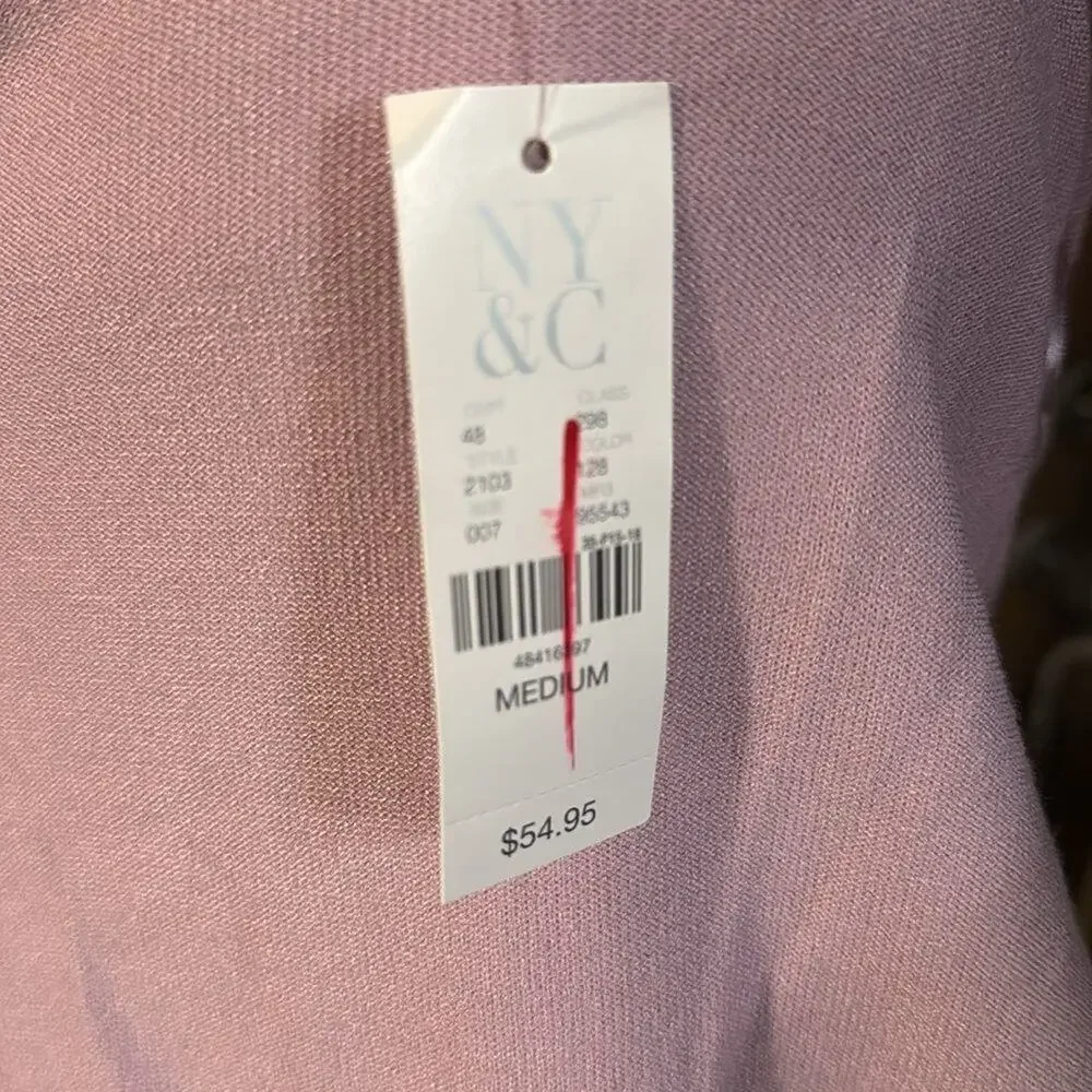 NWT 7th Avenue Design Studio Sweater Womens Open Shoulder Lavender Sz Med